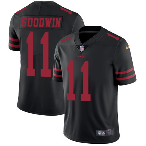 Nike 49ers #11 Marquise Goodwin Black Alternate Men's Stitched NFL Vapor Untouchable Limited Jersey - Click Image to Close